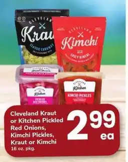 Safeway Cleveland Kraut or Kitchen Pickled Red Onions, Kimchi Pickles, Kraut or Kimchi offer