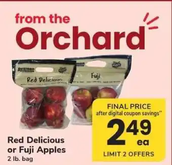 Safeway Red Delicious or Fuji Apples offer