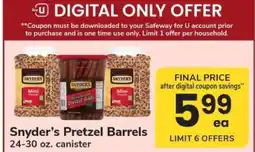 Safeway Snyder's Pretzel Barrels offer