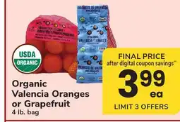 ACME Organic Valencia Oranges or Grapefruit offer