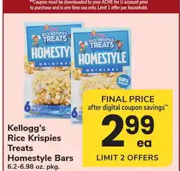 ACME Kellogg's Rice Krispies Treats Homestyle Bars offer