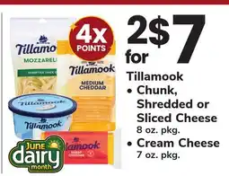 ACME Tillamook Chunk, Shredded or Sliced Cheese 8 oz. pkg., Cream Cheese 7 oz. pkg offer