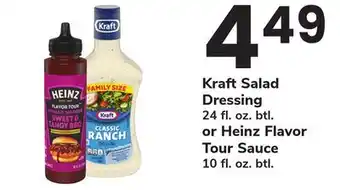 ACME Kraft Salad Dressing 24 fl. oz. btl. or Heinz Flavor Tour Sauce 10 fl. oz. btl offer