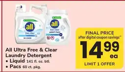 ACME All Ultra Free & Clear Laundry Detergent offer
