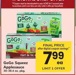 ACME GoGo Squeez Applesauce offer