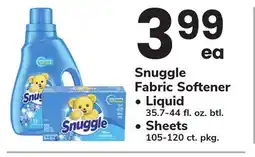 ACME Snuggle Fabric Softener, Liquid 35.7-44 fl. oz. btl., Sheets 105-120 ct. pkg offer
