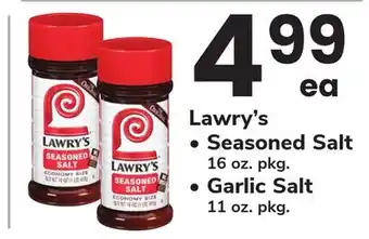 ACME Lawry's Seasoned Salt 16 oz. pkg. Garlic Salt 11 oz. pkg offer