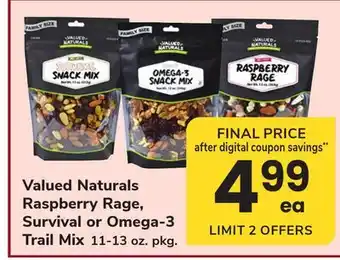 ACME Valued Naturals Raspberry Rage, Survival or Omega-3 Trail Mix offer