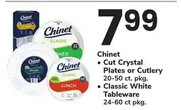 ACME Chinet Cut Crystal Plates or Cutlery 20-50 ct. pkg., Classic White Tableware 24-60 ct pkg offer