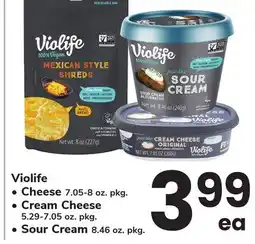 ACME Violife Cheese 7.05-8 oz. pkg., Cream Cheese 5.29-7.05 oz. pkg., Sour Cream 8.46 oz. pkg offer