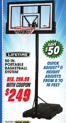 Big 5 LIFETIME 50 PORTABLE BASKETBALL HOOP offer