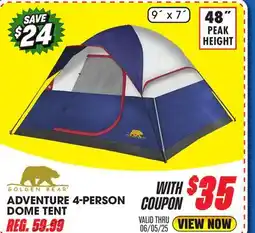 Big 5 Golden Bear Adventure 4-Person Dome Tent offer