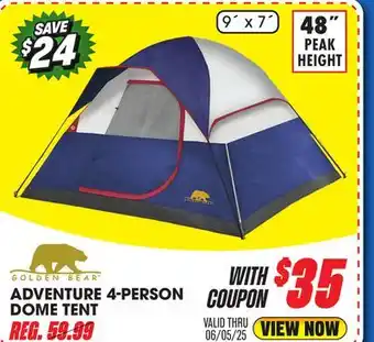 Big 5 Golden Bear Adventure 4-Person Dome Tent offer