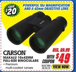 Big 5 Carson Makalu 10x42mm Full-Size Binoculars offer