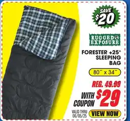 Big 5 RUGGED EXPOSURE FORESTER +25° SLEEPING BAG offer
