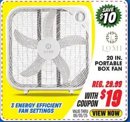 Big 5 LOMI 20 Portable Box Fan offer
