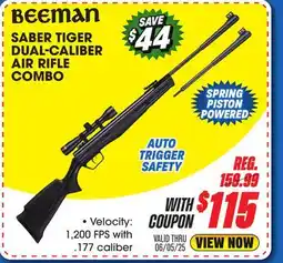 Big 5 BEEMAN SABER TIGER DUAL CALIBER AIR RIFLE COMBO offer