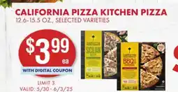 Smart & Final CALIFORNIA PIZZA KITCHEN PIZZA offer