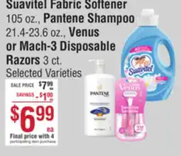 Smart & Final Suavitel Fabric Softener, Pantene Shampoo, Venus or Mach-3 Disposable Razors offer