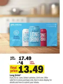 Meijer Long Drink offer