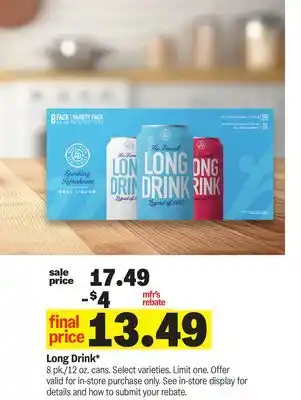 Meijer Long Drink offer
