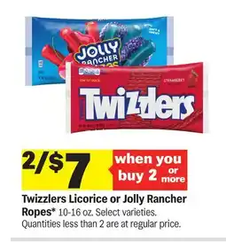 Meijer Twizzlers Licorice or Jolly Rancher Ropes offer