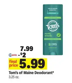 Meijer Tom's of Maine Deodorant offer