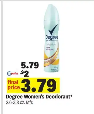 Meijer Degree Women's Deodorant offer