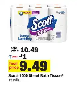 Meijer Scott 1000 Sheet Bath Tissue offer