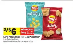 Meijer LAY'S Potato Chips 7.5-8 oz. or Poppables* 5 oz offer