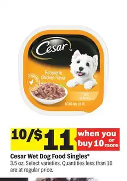 Meijer Cesar Wet Dog Food Singles offer