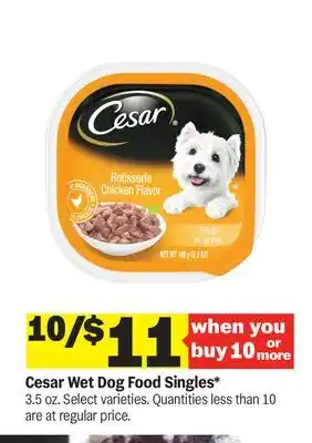Meijer Cesar Wet Dog Food Singles offer