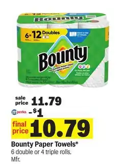 Meijer Bounty Paper Towels offer