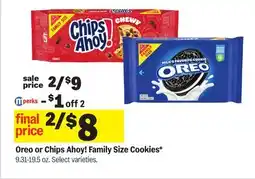 Meijer Oreo or Chips Ahoy! Family Size Cookies offer