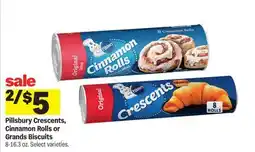 Meijer Pillsbury Crescents, Cinnamon Rolls or Grands Biscuits offer