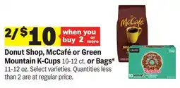 Meijer Donut Shop, McCafé or Green Mountain K-Cups 10-12 ct. or Bags* 11-12 oz offer