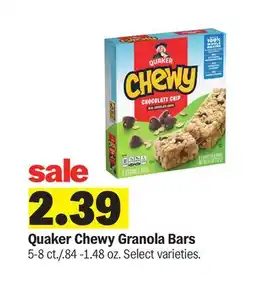 Meijer Quaker Chewy Granola Bars offer
