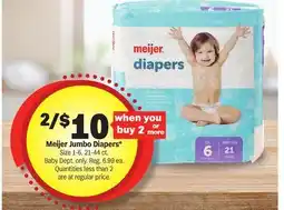Meijer Meijer Jumbo Diapers offer