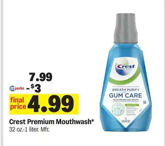 Meijer Crest Premium Mouthwash offer