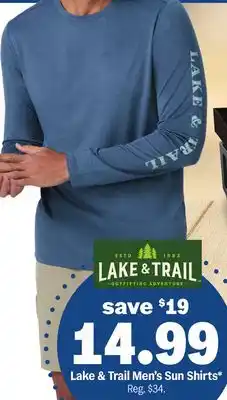 Meijer Lake & Trail Men's Sun Shirts offer