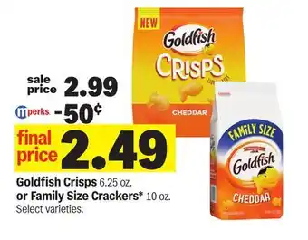 Meijer Goldfish Crisps 6.25 oz. or Family Size Crackers* 10 oz offer