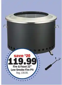 Meijer Fire & Feast 22 Low Smoke Fire Pit offer