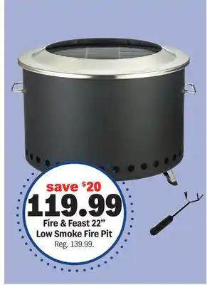 Meijer Fire & Feast 22 Low Smoke Fire Pit offer