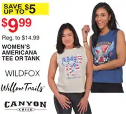 Dunham's Sports WOMEN'S AMERICANA TEE OR TANK offer