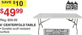 Dunham's Sports 6' CENTERFOLD TABLE offer