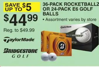 Dunham's Sports 36-PACK ROCKETBALLZ OR 24-PACK E6 GOLF BALLS offer