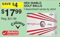 Dunham's Sports CALLAWAY HEX DIABLO GOLF BALLS offer