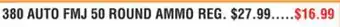 Dunham's Sports 380 AUTO FMJ 50 ROUND AMMO offer
