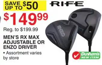 Dunham's Sports RIFE MEN'S RX MAX ADJUSTABLE OR ENZO DRIVER offer