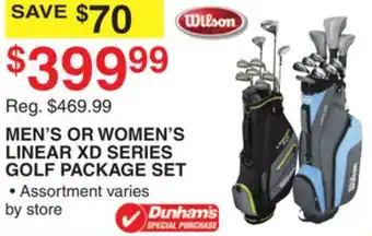 Dunham's Sports WILSON MEN'S OR WOMEN'S LINEAR XD SERIES GOLF PACKAGE SET offer